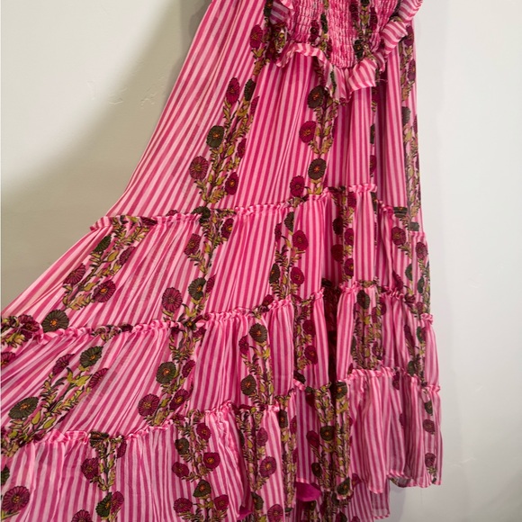 Free People Alejandra Midi Pink Floral High Low Dress - Picture 3 of 4